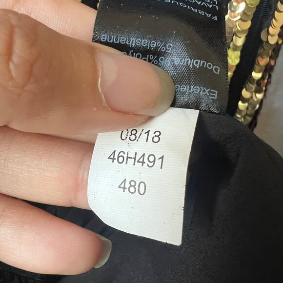 Sam Edelman Long Sleeve Multicolor Sequin Stripe Wrap Mini Dress Size 2 - Picture 6 of 6